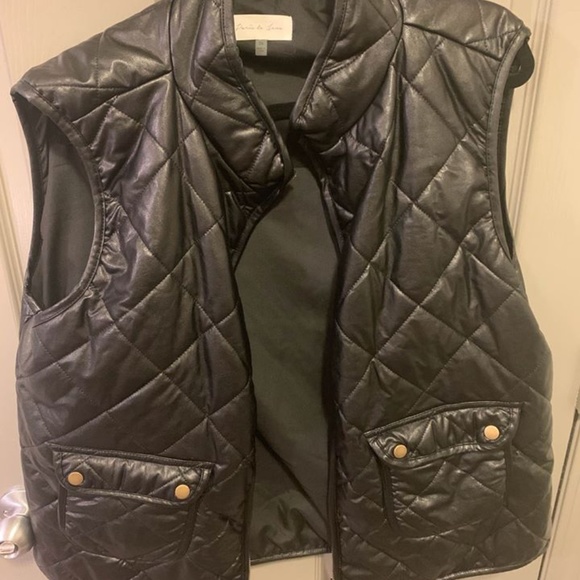 Forever 21 Quilted Faux Leather Vest - Picture 2 of 4